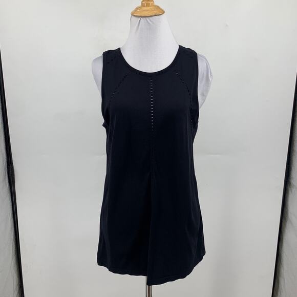 Athleta Tank Top Womens S Small Black Foothill Seamless Crew Neck Split Back - Picture 2 of 12